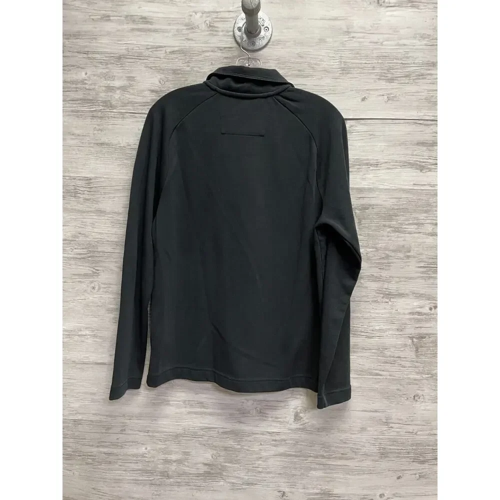 Banana Republic Sweatshirt Mens Small‎ Black Red 1/4 Zip Long Sleeve Pullover